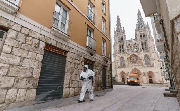 Continúan las labores de desinfección del casco urbano de Burgos por el coronavirus