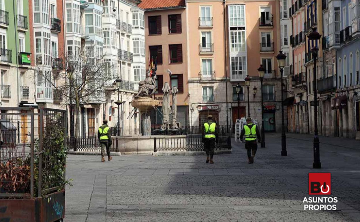 Vigilancia policial para asegurar el confinamiento de los burgaleses