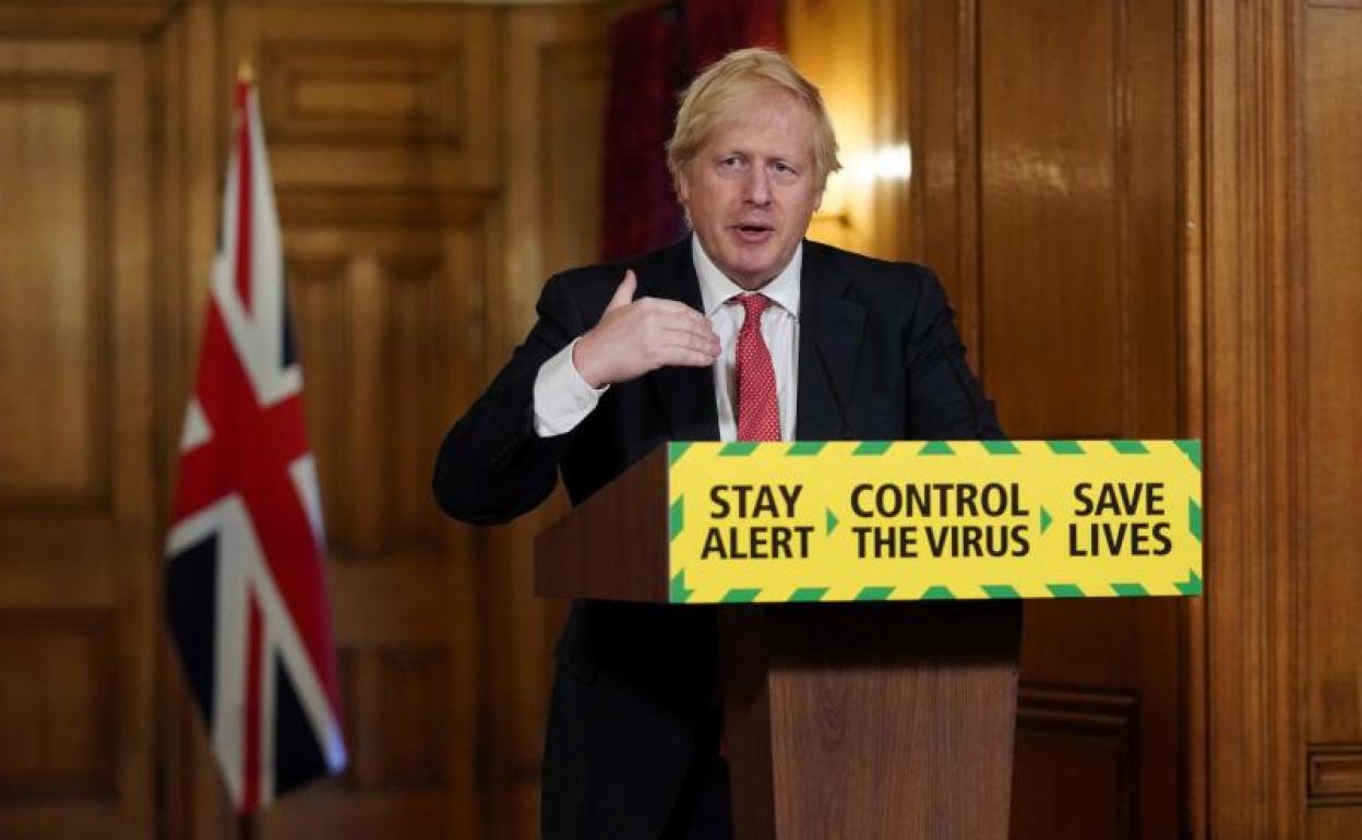 Boris Johnson, durante un discurso televisado.