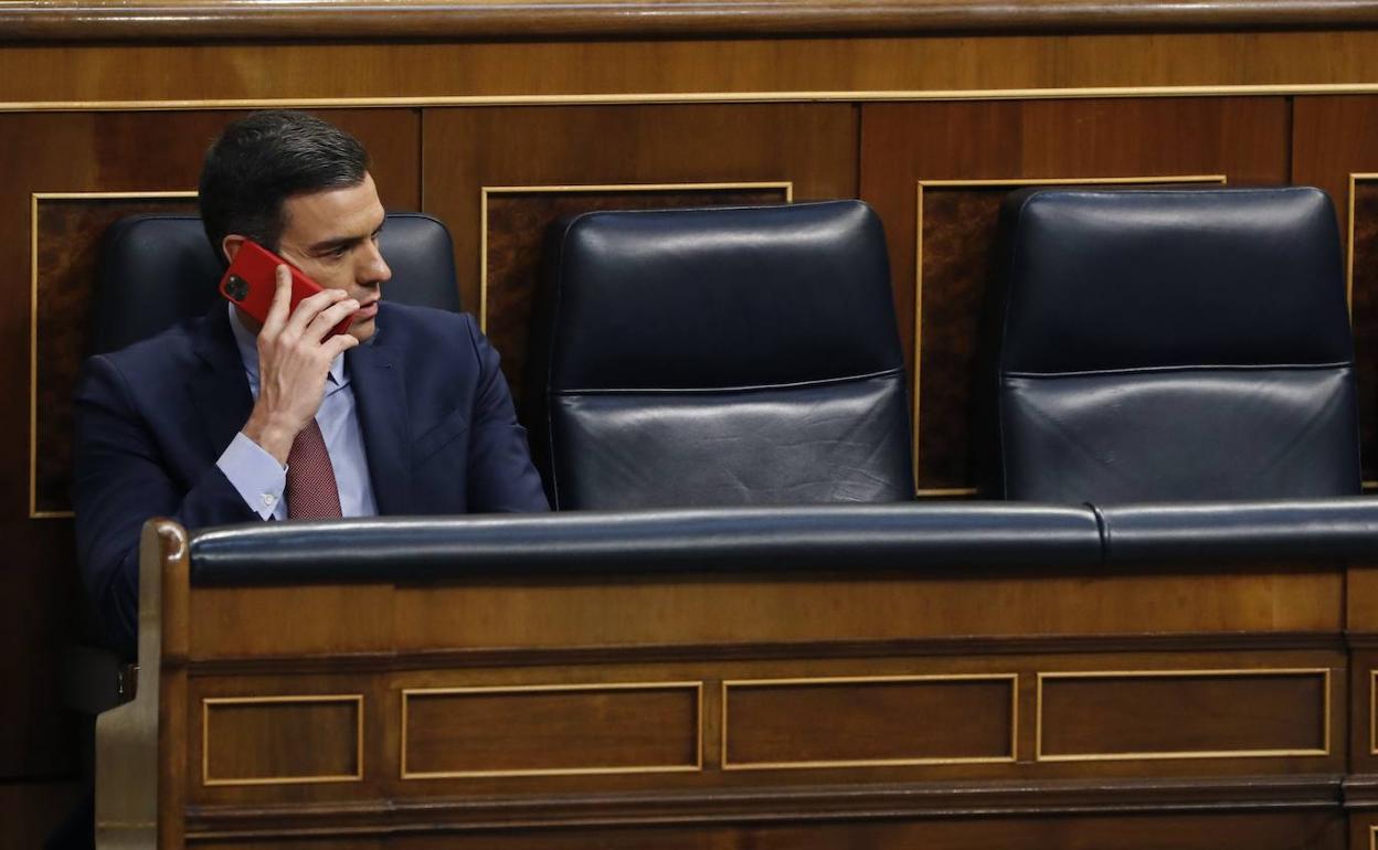 Pedro Sánchez, durante el último pleno del Congreso de los Ciudadanos.