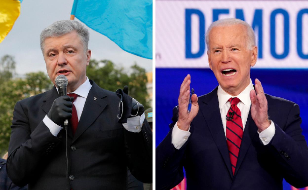 Petró Poroshenko y Joe Biden.