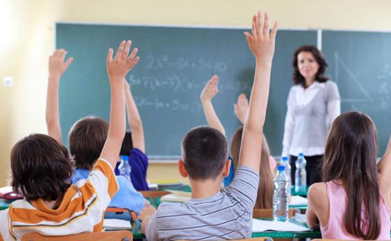 Niños en un aula. 