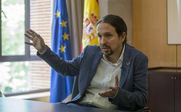 Pablo Iglesias, en un momento de la entrevista.