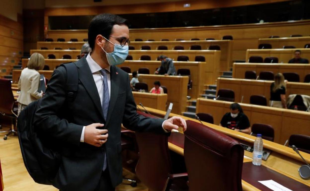 Alberto Garzón, ministro de Consumo, hoy en el Senado 