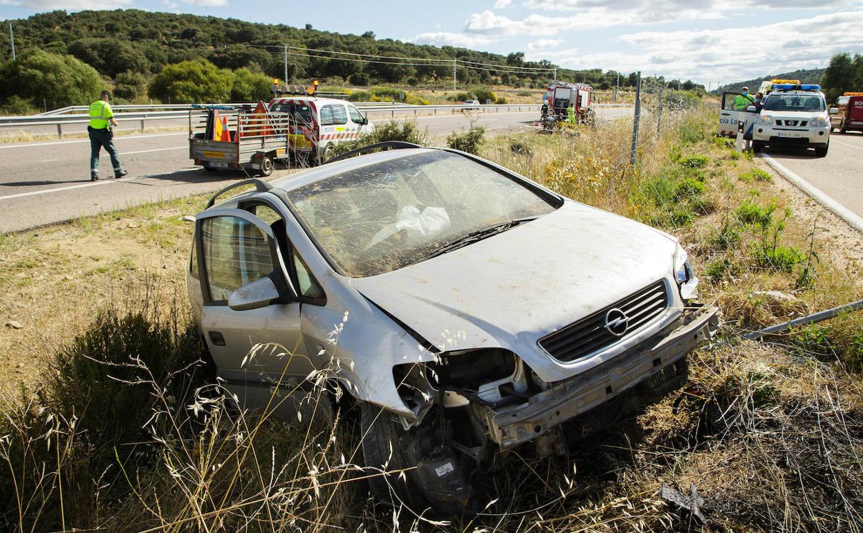 Colisión de dos vehículos el sábado en la A-62, entre Sancti Spiritus y Ciudad Rodrigo.