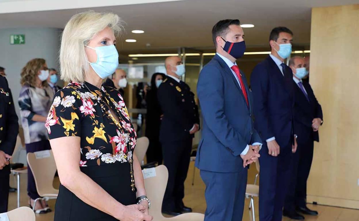 Verónica Casado en Burgos durante el acto de entrega de medallas a los profesionales que han combatido la covid-19. 