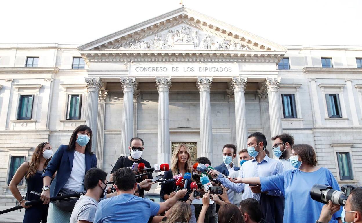 Álvarez de Toledo, el lunes, tras ser destituida como portavoz del PP en el Congreso. 