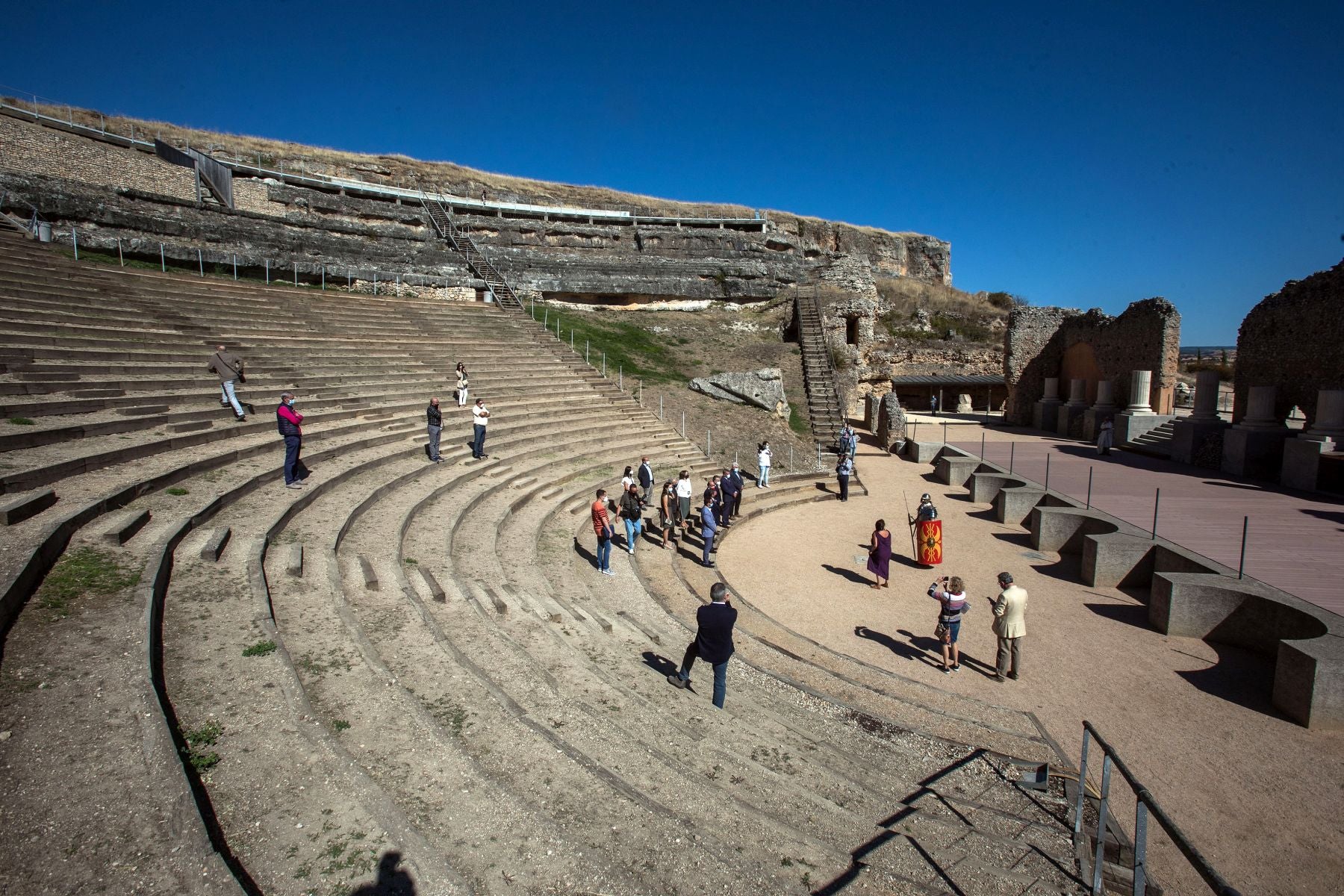 El teatro es el gran referente de yacimiento romano. 