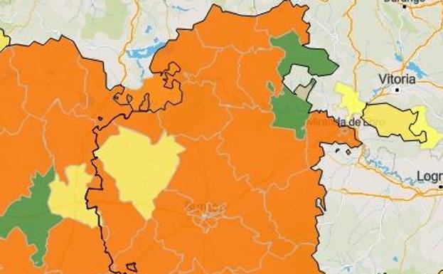 Mapa de zonas básicas de salud de la provincia en la última actualización de la Junta.