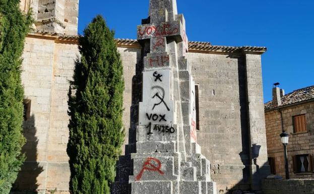 Imagen principal - Sucesos en Burgos:La iglesia de Santa María la Real de Sasamón, objeto del vandalismo esta madrugada