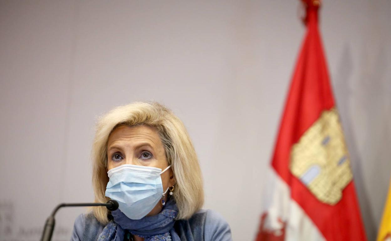 Verónica Casado, consejera de Sanidad, durante la evaluación de la pandemia de la covid-19. 