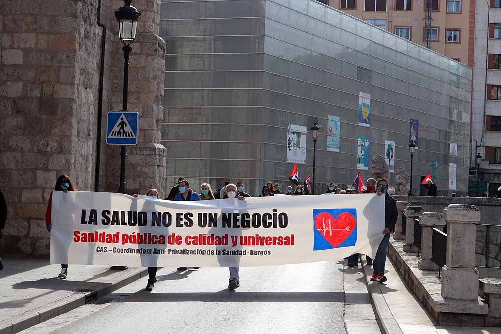 Manifestación contra la privatización de la sanidad en Burgos.