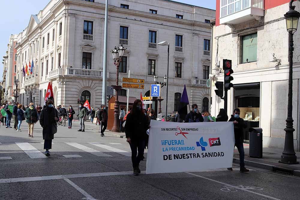 Manifestación contra la privatización de la sanidad en Burgos.