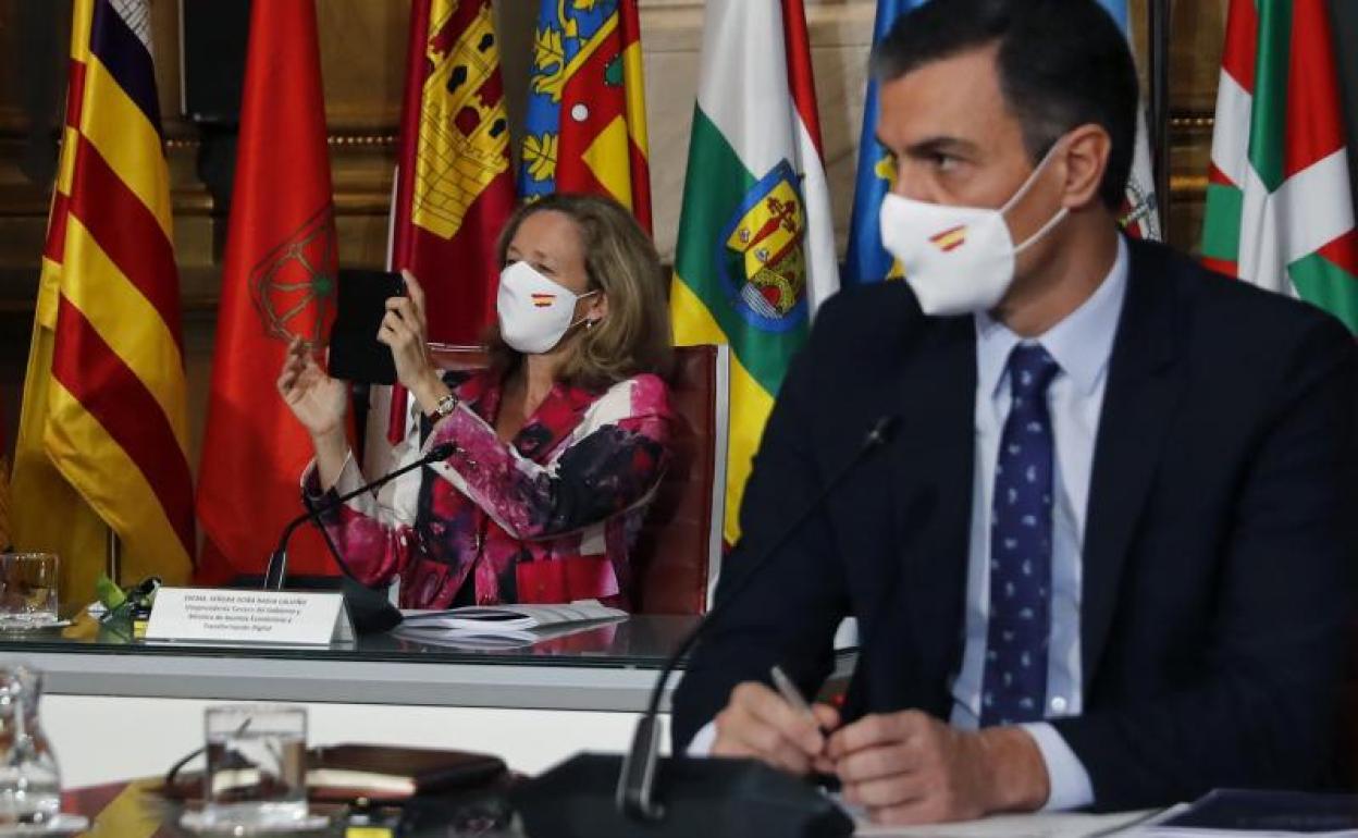 Sánchez, durante la Conferencia de Presidentes.