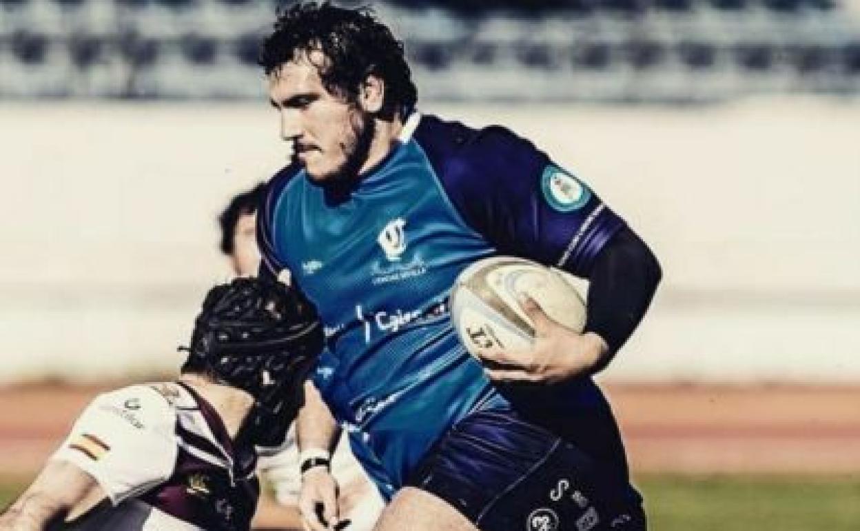Andres Mercanti con el Cajasol Ciencias frente al Rugby Alcobendas. 