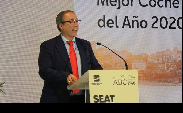 Mikel Palomera durante la entrega del premio ABC al Mejor Coche del Año 2020 al Seat Tarraco