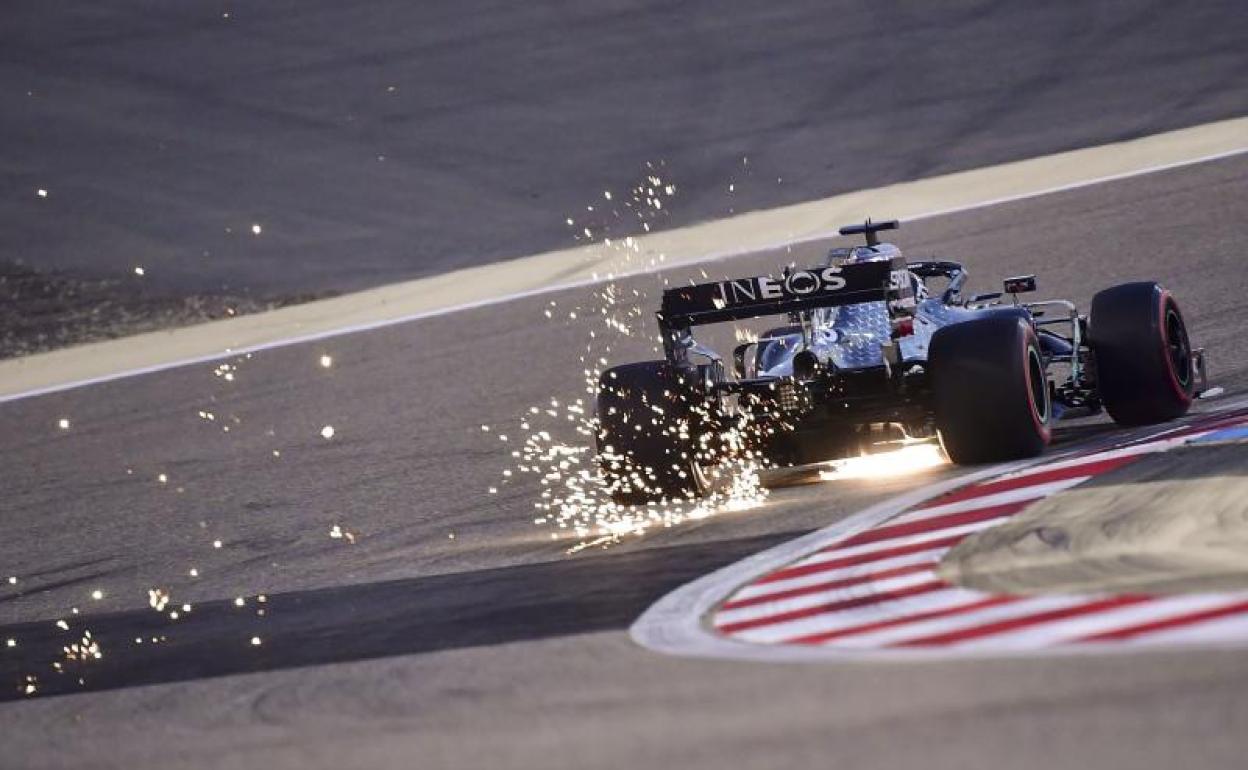 El inglés George Russell, en el circuito de Sakhir. 