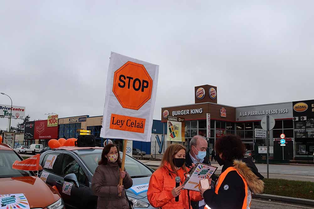 Fotos: Una caravana de coches contra la Ley Celaá recorre las calles de Burgos