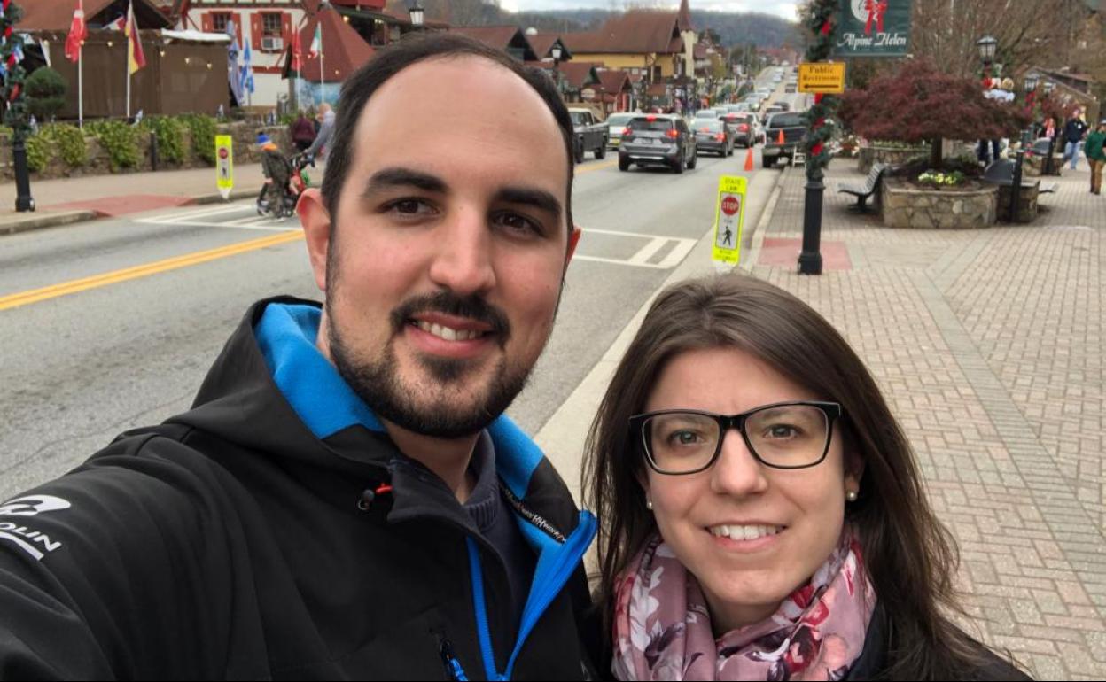 José María Estébanez y Ann-Kathrin, en Estados Unidos.