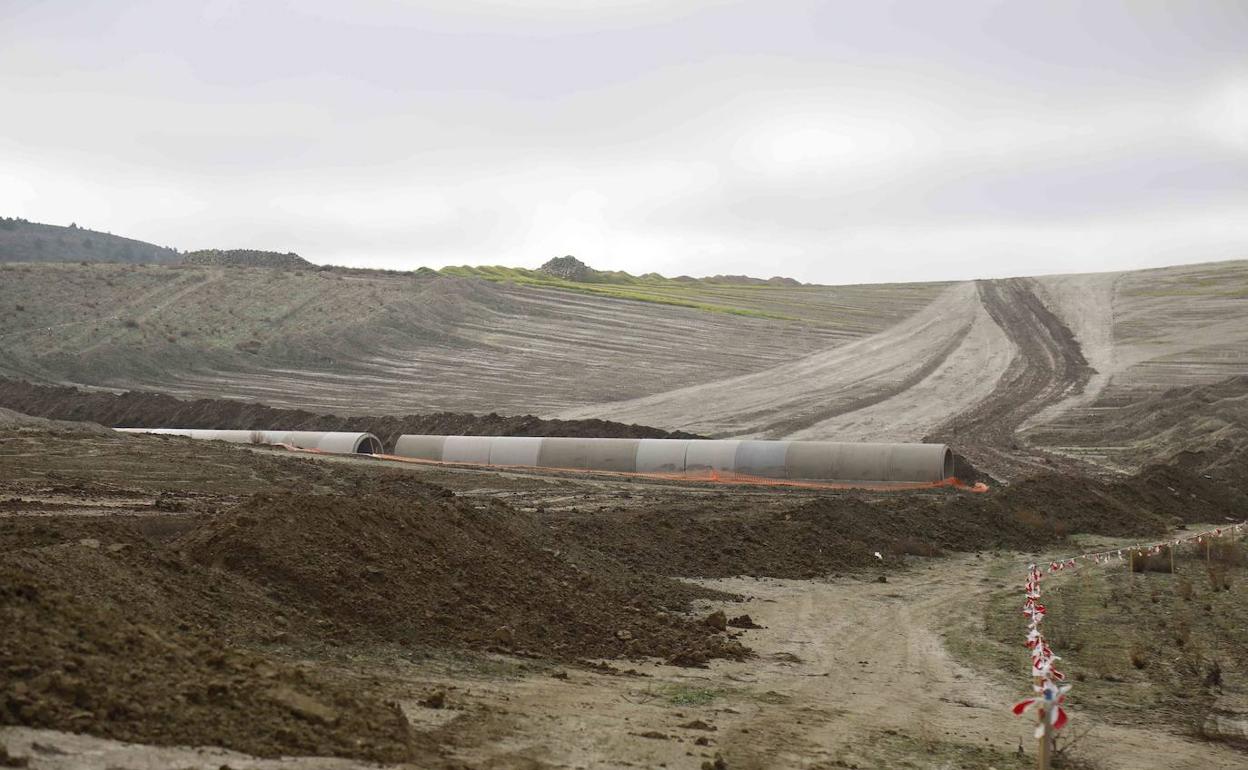 Obras de construcción de la autovía. 