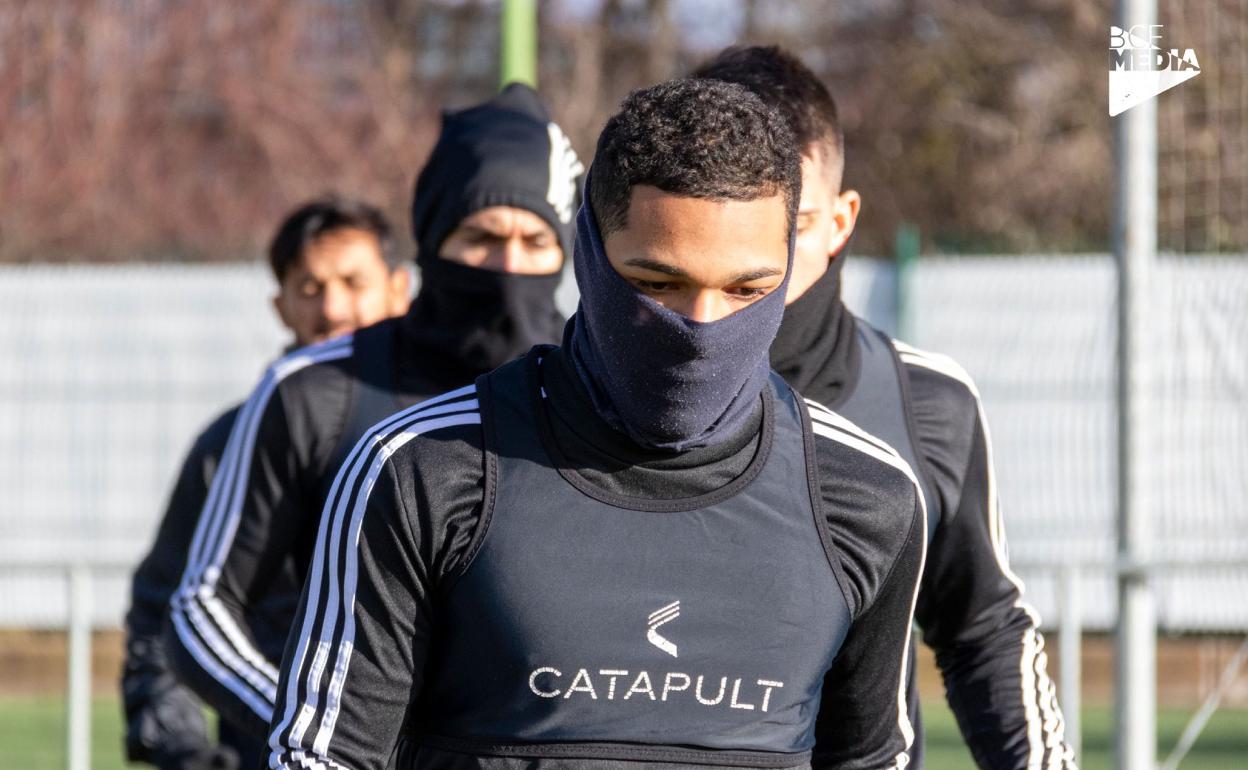 Iago ha sido un habitual en los entrenamientos del primer equipo. 