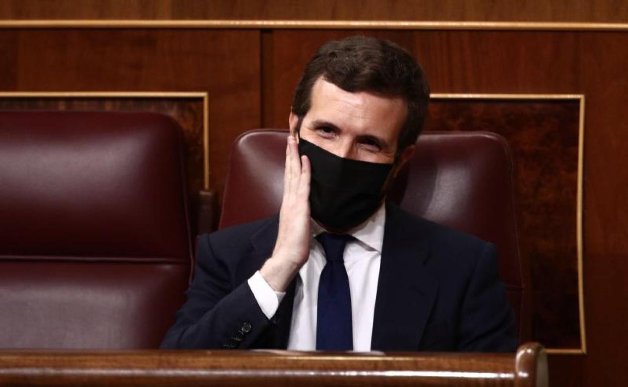 Casado, el pasado miécoles durante la sesión de control al Gobierno. 