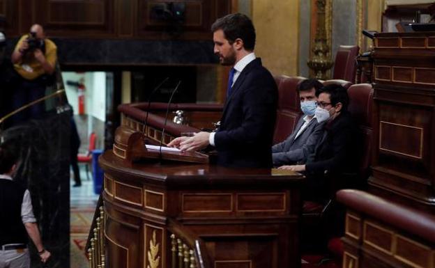 Pablo Casdao interviene este miércoles en la sesión de control al Gobierno en el Congreso.