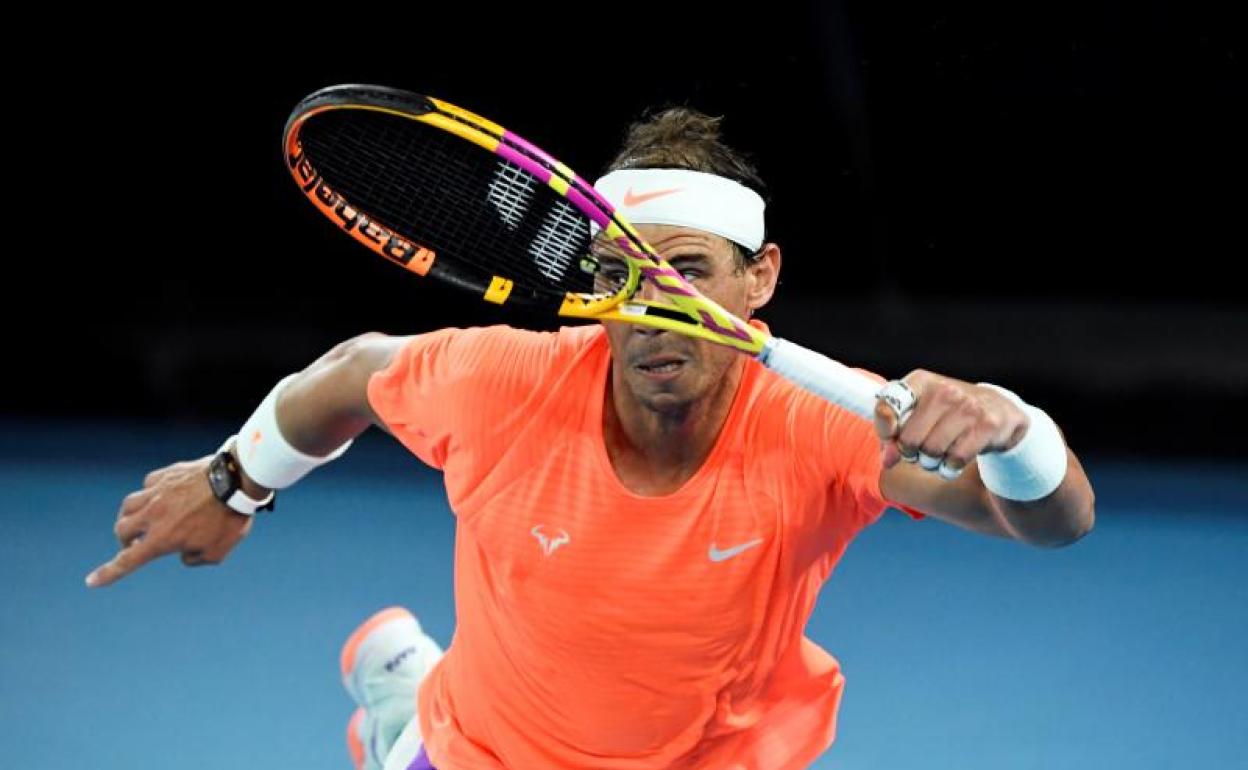 Rafa Nadal, durante los cuartos de final del Open de Australia. 