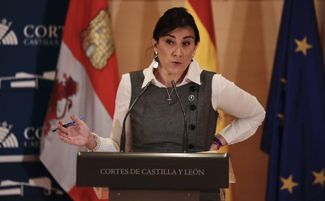 Ana Sánchez, durante la rueda de prensa que ha ofrecido esta mañana.