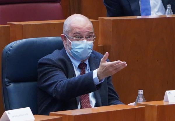 El vicepresidente de la Junta, Francisco Igea, durante el Pleno de debate de la moción de censura del PSOE contra el Gobierno de PP-Cs