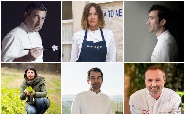 Joan Roca, Maria Solivellas, Eneko Atxa, Fina Puigdevall, Javier Olleros y Rodrigo de la Calle. 