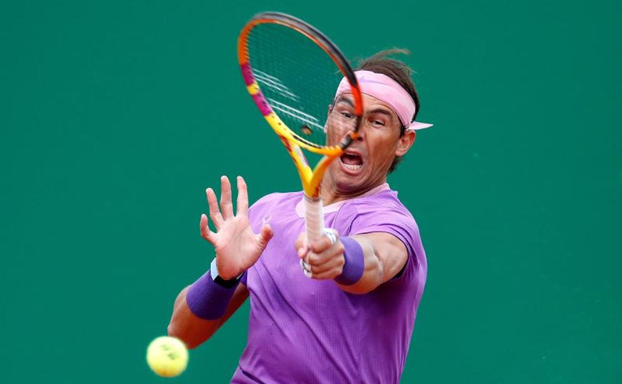 Rafa Nadal, durante su partido ante Ilya Ivashka. 