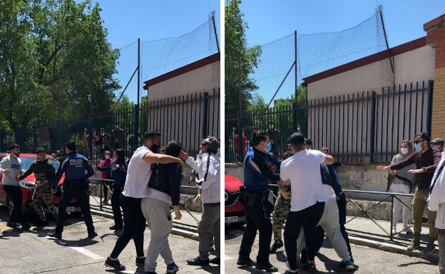 Pelea en un conlegio electoral de Vallecas. 