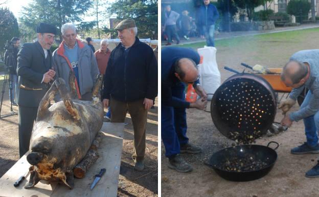 La matanza familiar, que se ha convertido en una fiesta popular, y calbochada coincidiendo con la festividad de Todos los Santos.