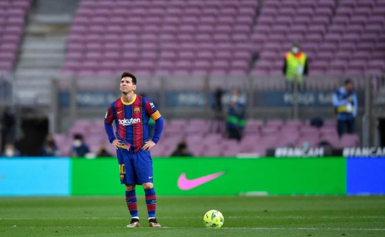 Messi, en un encuentro con el Barcelona