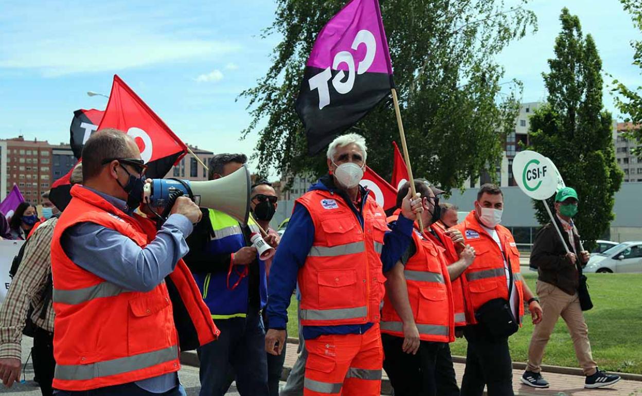 Miguel Ángel Polo durante la última manifestación convocada en Burgos. 