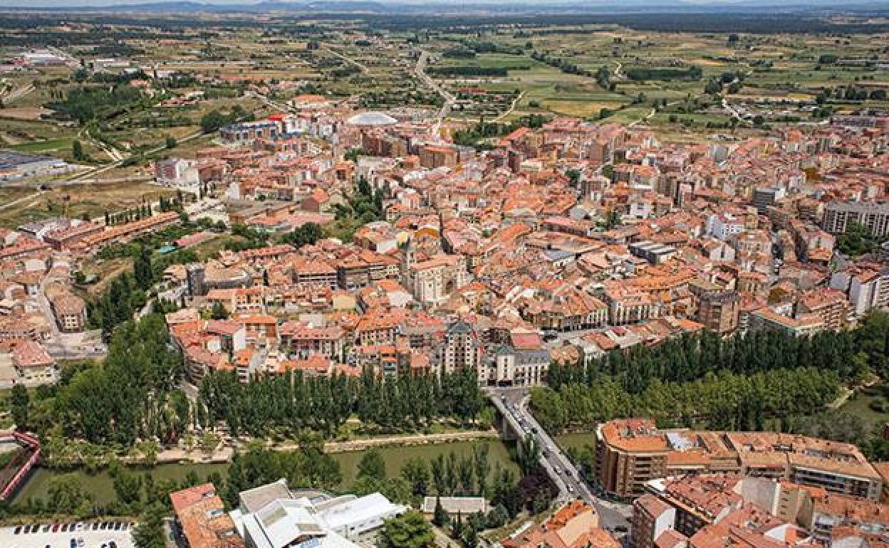 Vista área de Aranda de Duero.