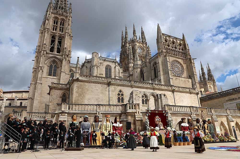 Fotos: La ofrenda floral a Santa María la Mayor en Burgos ha vuelto a la calle