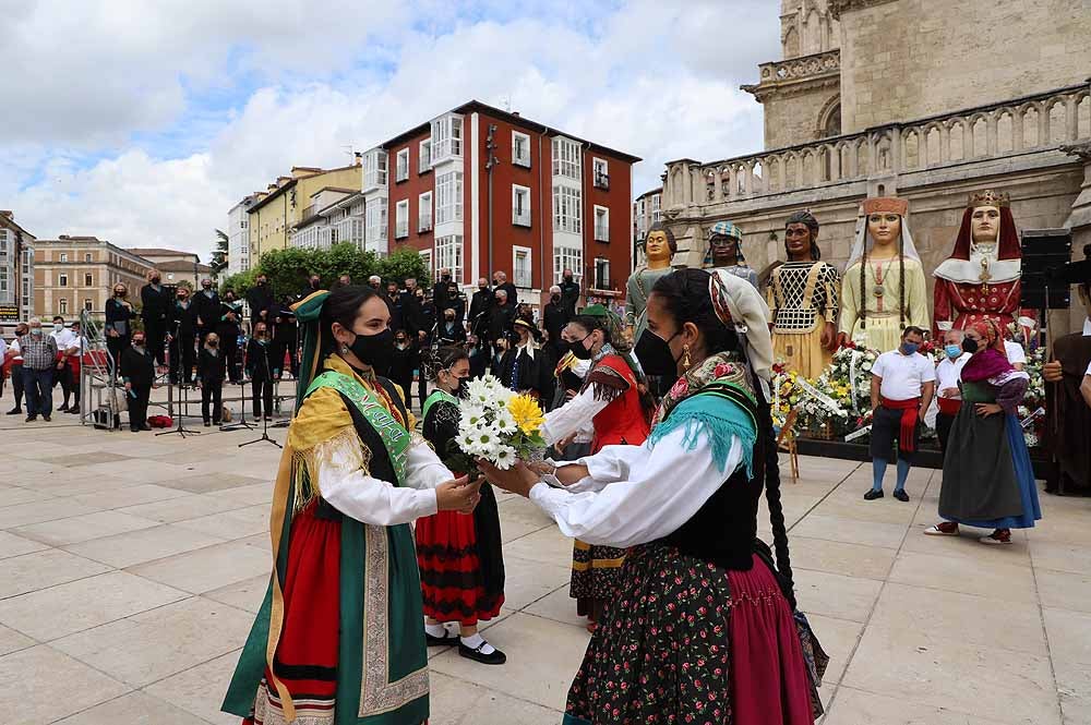 Fotos: La ofrenda floral a Santa María la Mayor en Burgos ha vuelto a la calle