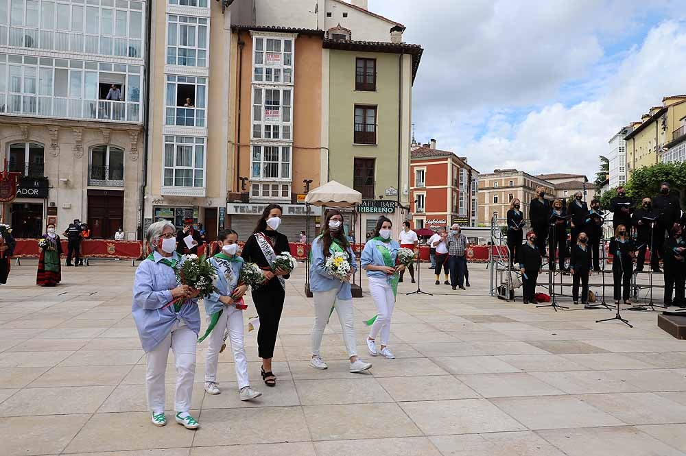 Fotos: La ofrenda floral a Santa María la Mayor en Burgos ha vuelto a la calle