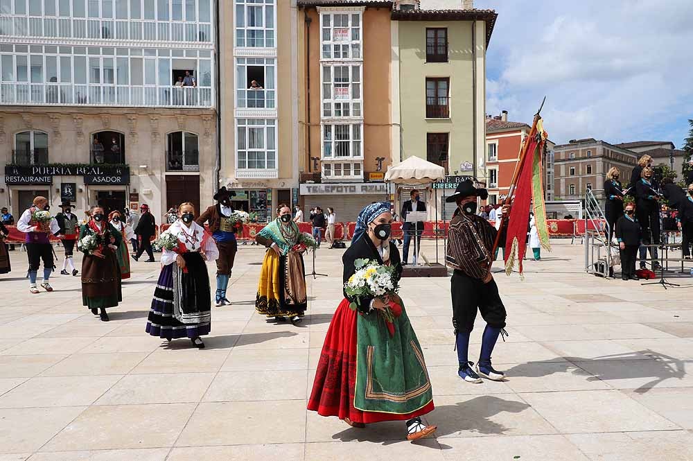 Fotos: La ofrenda floral a Santa María la Mayor en Burgos ha vuelto a la calle