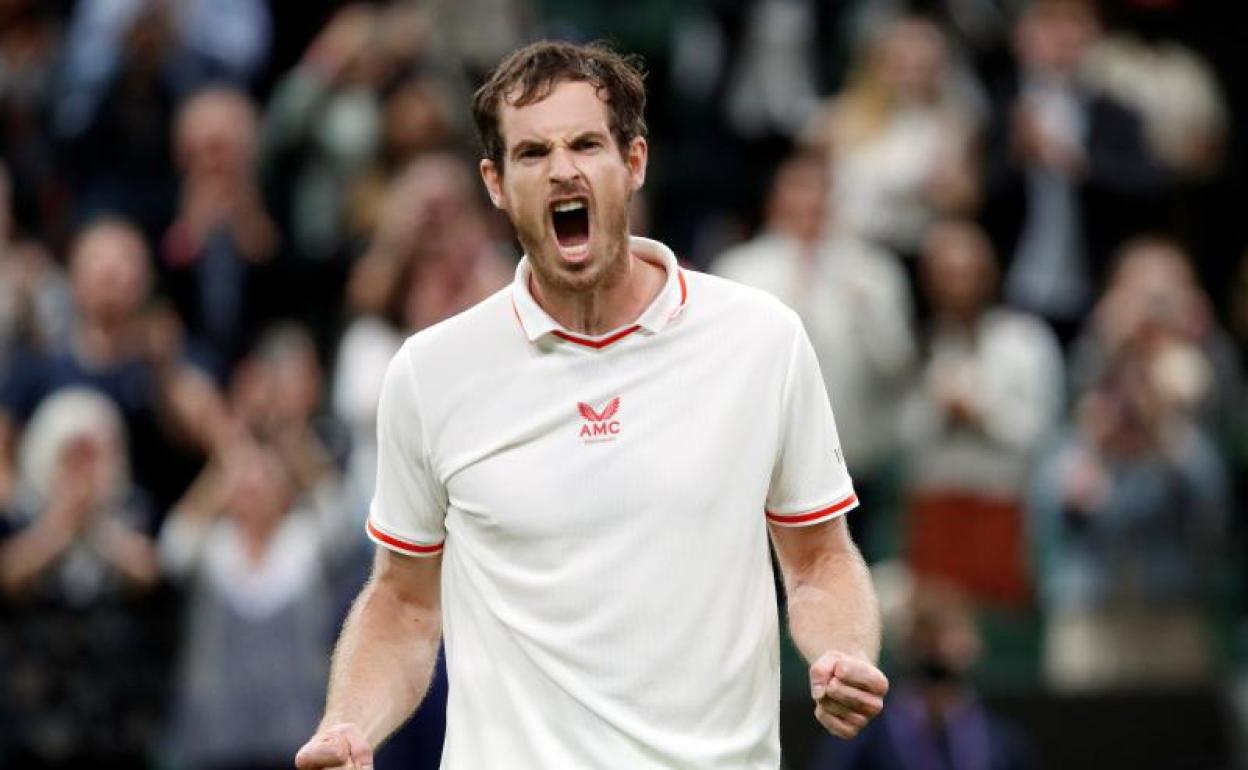 Andy Murray celebra su triunfo ante Nikoloz Basilashvili. 