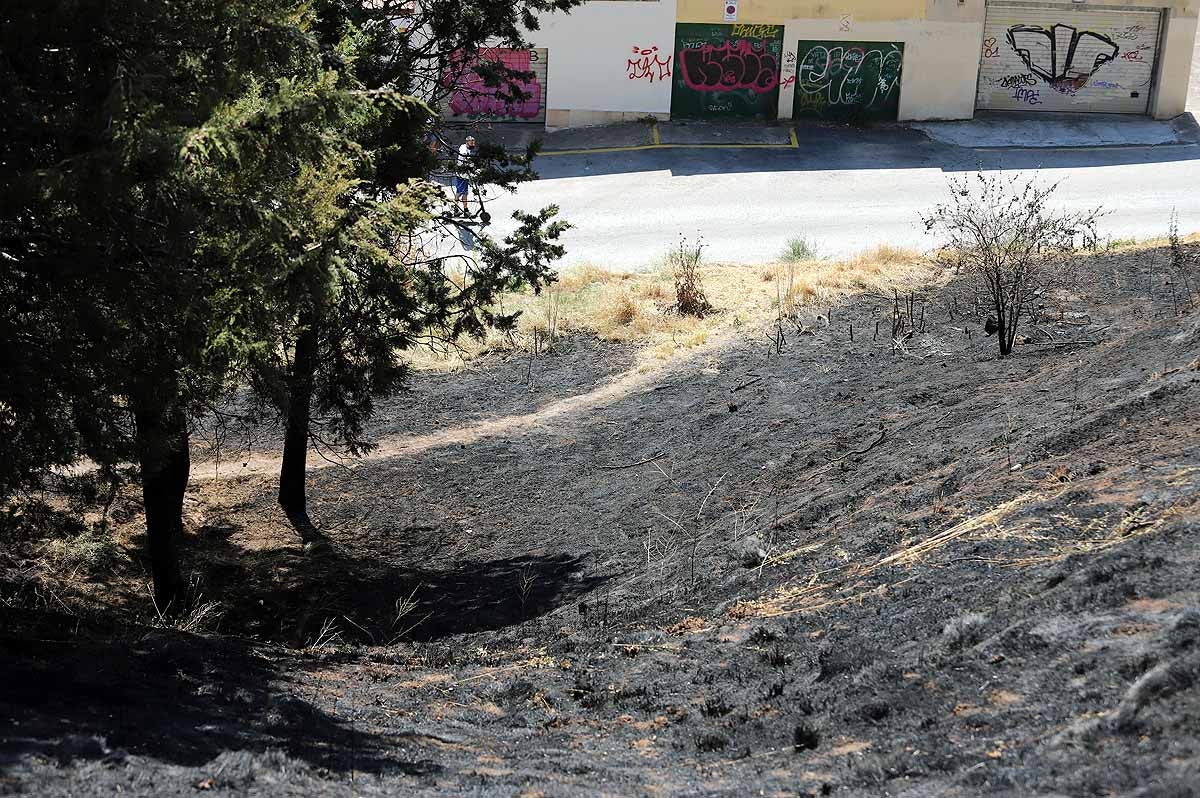 Fotos: Las consecuencias del fuego en el entorno del Castillo de Burgos