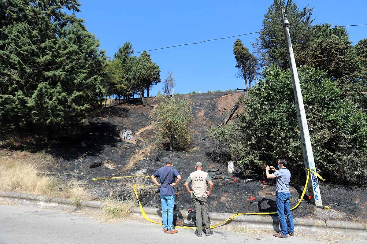 Fotos: Las consecuencias del fuego en el entorno del Castillo de Burgos