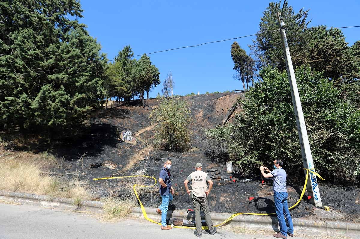 Fotos: Las consecuencias del fuego en el entorno del Castillo de Burgos