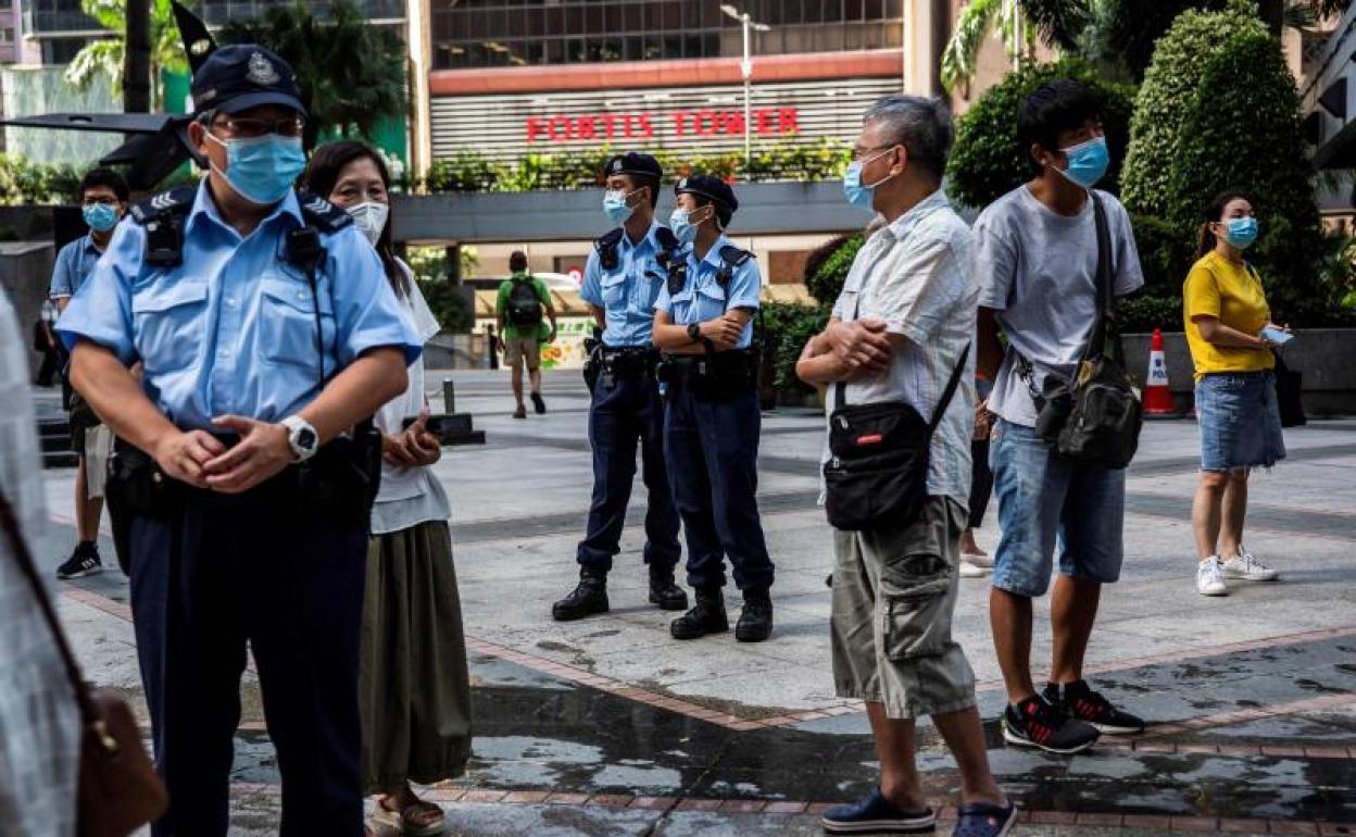 Policía en Hong Kong 