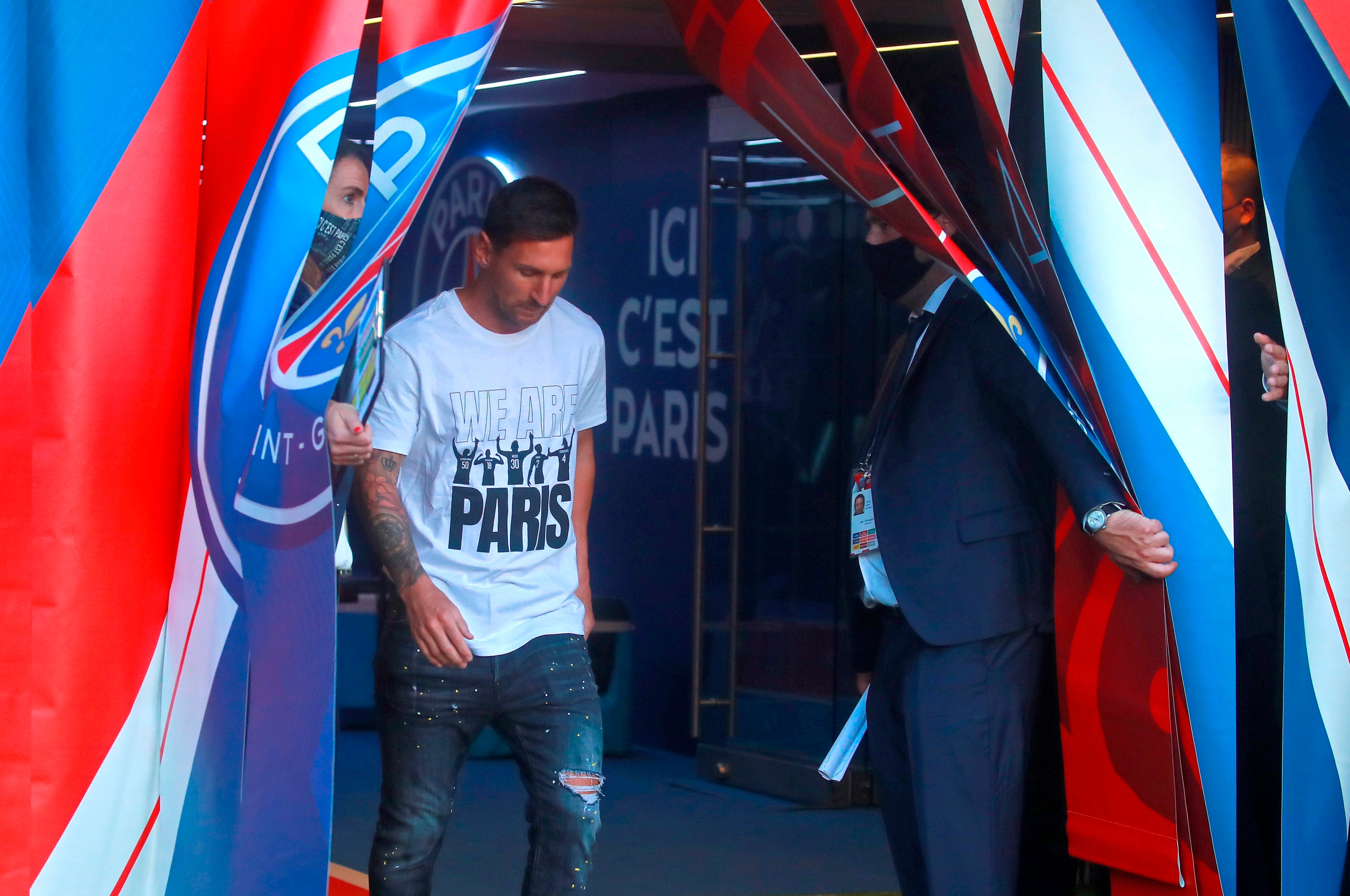 Lionel Messi, durante su presentación con el PSG.