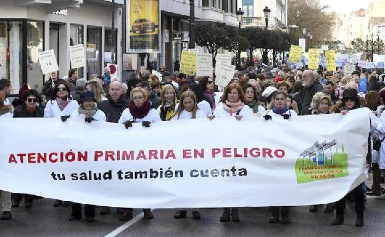 Imagen de archivo de una manifestiación en defensa de la Atención Primaria. 