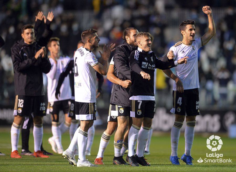 Grego celebra el gol anotado ante el Mirandés.