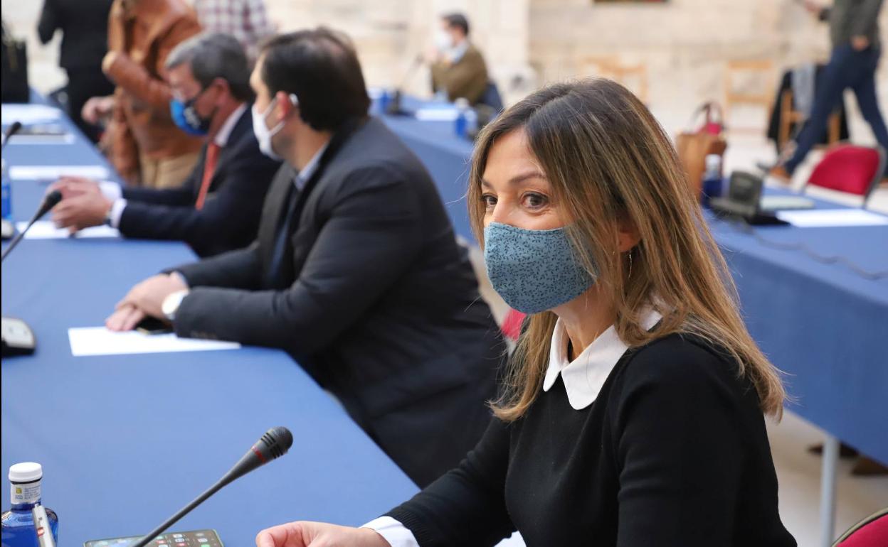 Carolina Blasco, en un pleno junto a sus compañeros del PP. 